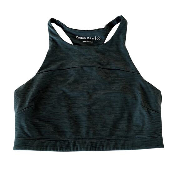 Outdoor Voices Athletic High Neck Green Crop Top Sports Bra Size Women's Small - Picture 1 of 3